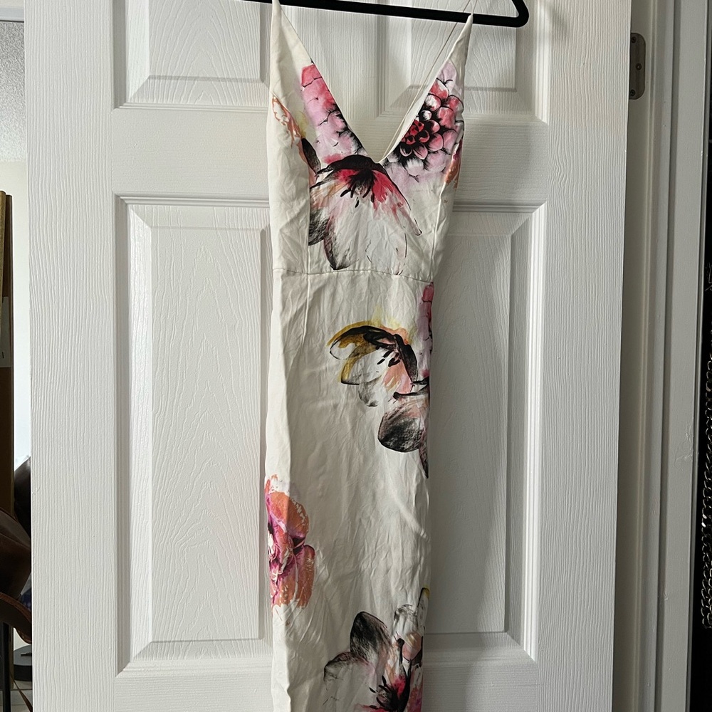 Floral Print White Dress